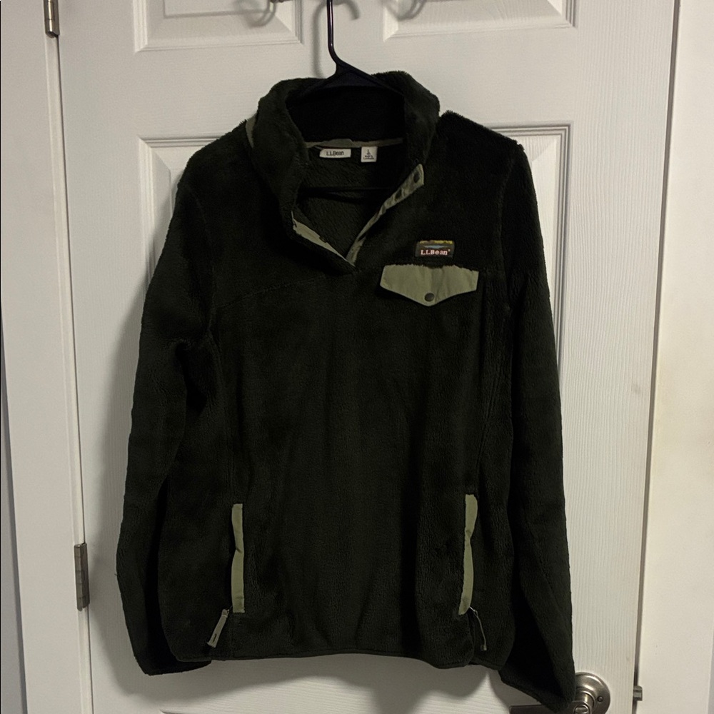 L.L. Bean Dark Green Fleece Sweater/Jacket